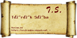 Török Sába névjegykártya