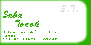 saba torok business card
